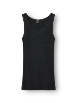 Merinould/silke tank top med blondekant til kvinder