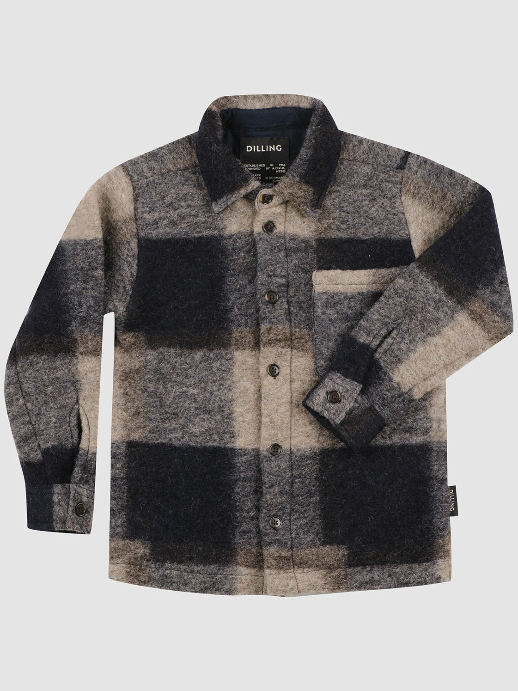 Overshirt i uld/bomuld til børn