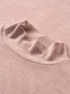 Plus size bluse med høj hals i merinould til kvinder