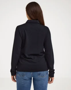 Polo sweatshirt i merinould til kvinder