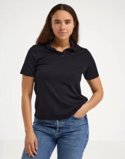 Polo T-shirt i merinould til kvinder