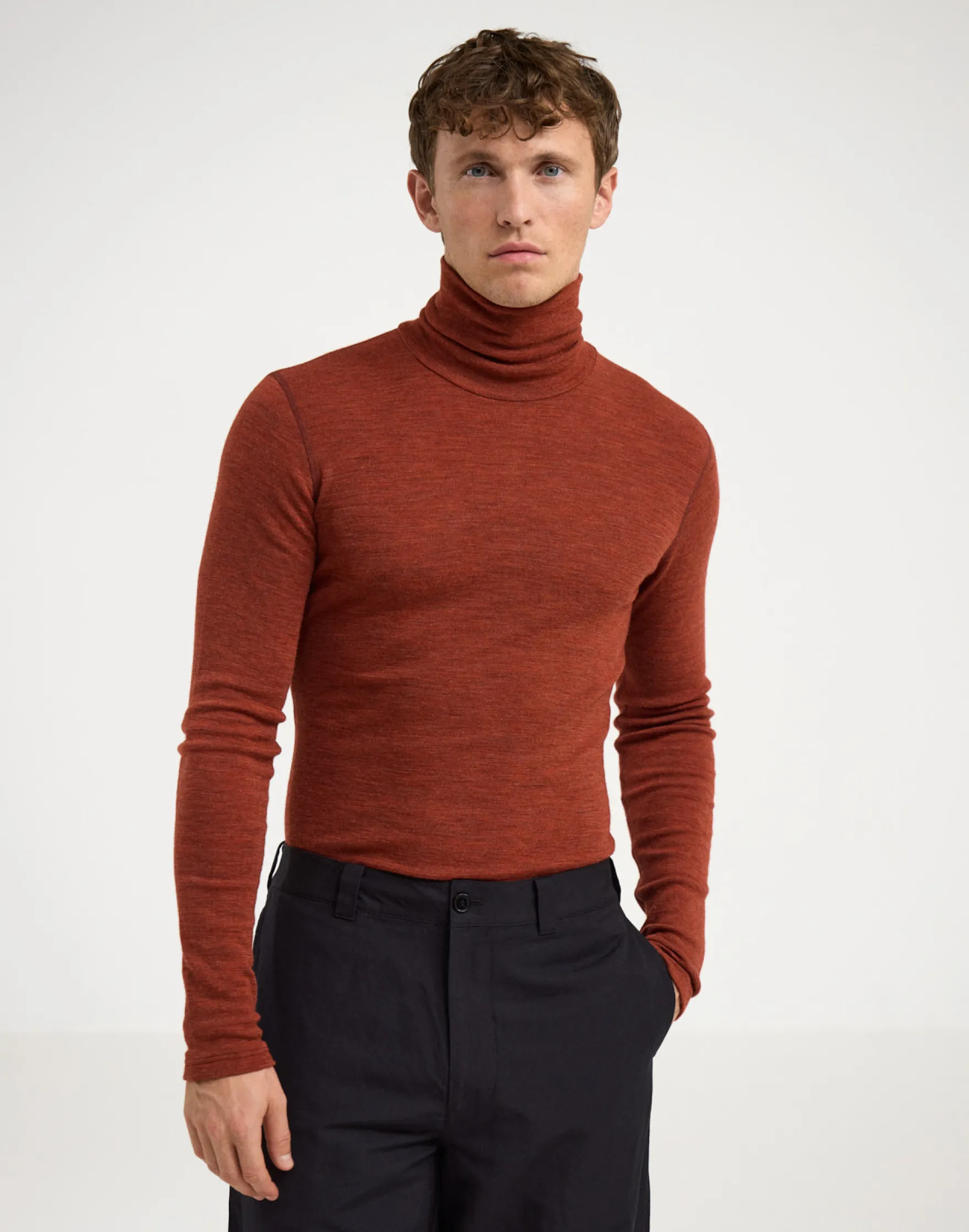 Rullekrave i merinould til mænd