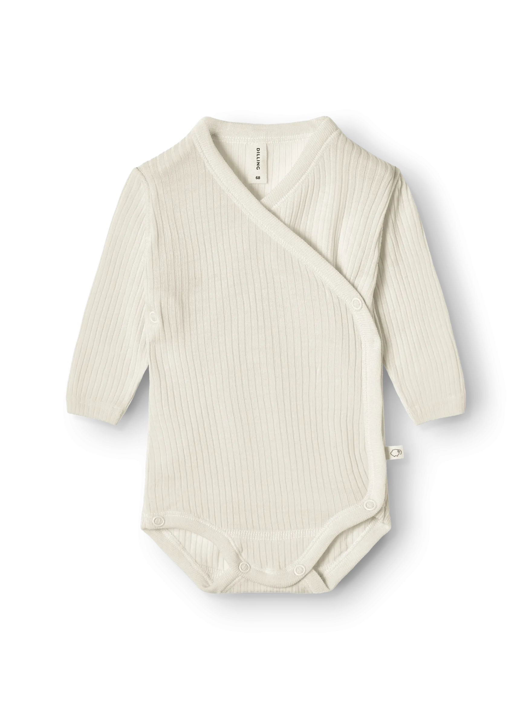 Slå-om body i merinould til baby