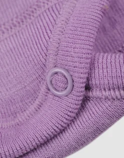 Slå-om body med lange ærmer i merinould til baby