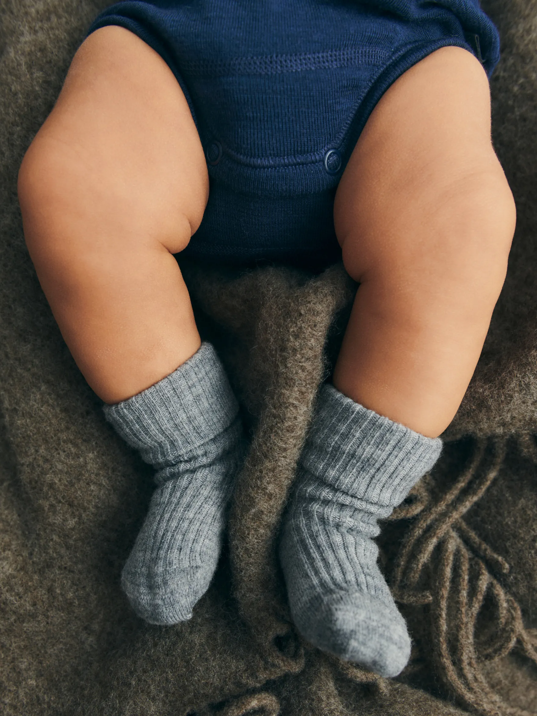 Strømper i merinould til baby (2-pak)