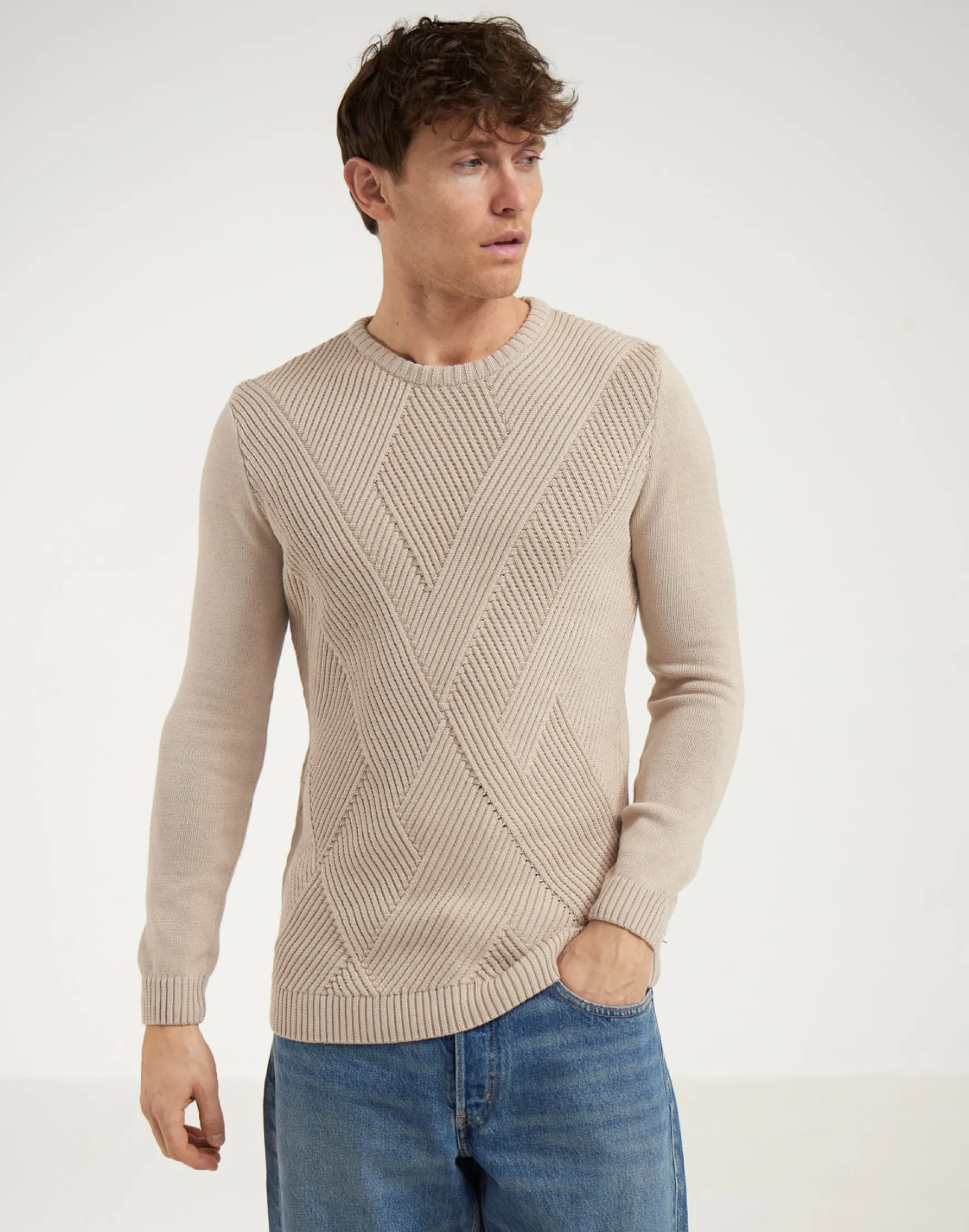 Sweater i bomuldsstrik til mænd
