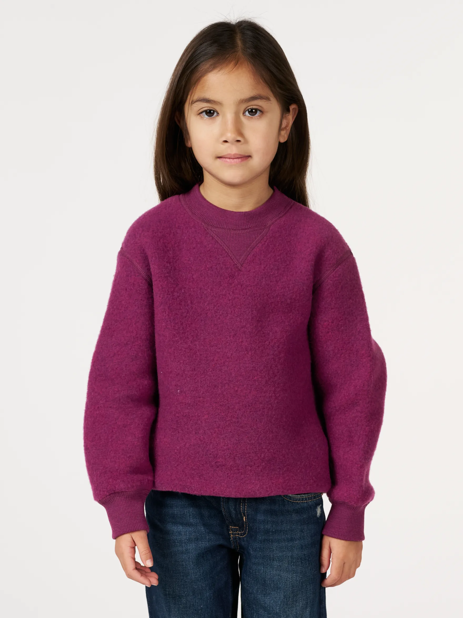 Sweatshirt i merinouldfleece til børn