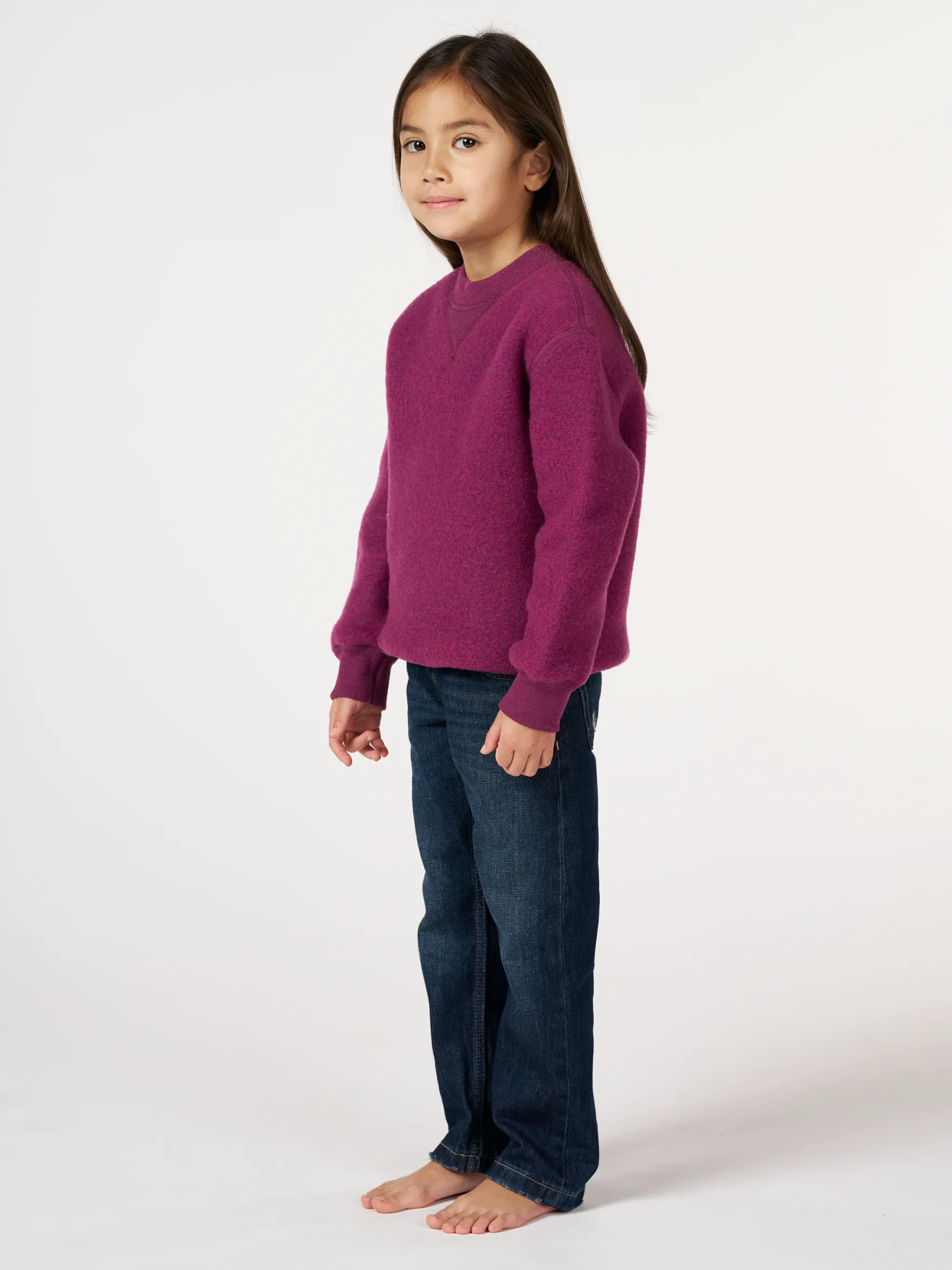 Sweatshirt i merinouldfleece til børn
