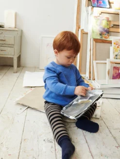 Sweatshirt i merinouldfrotté til baby