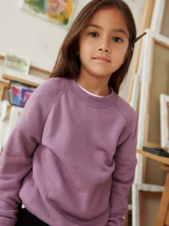 Sweatshirt i merinouldfrotté til børn