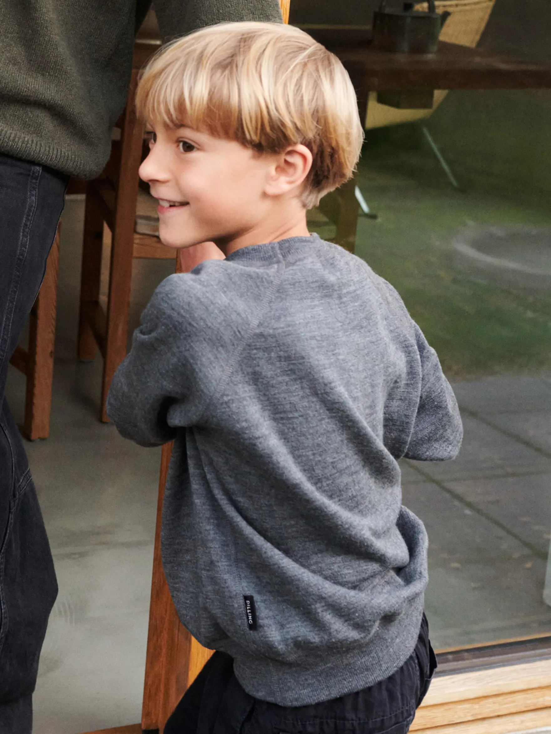 Sweatshirt i merinouldfrotté til børn