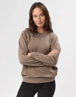 Sweatshirt i merinouldfrotté til kvinder