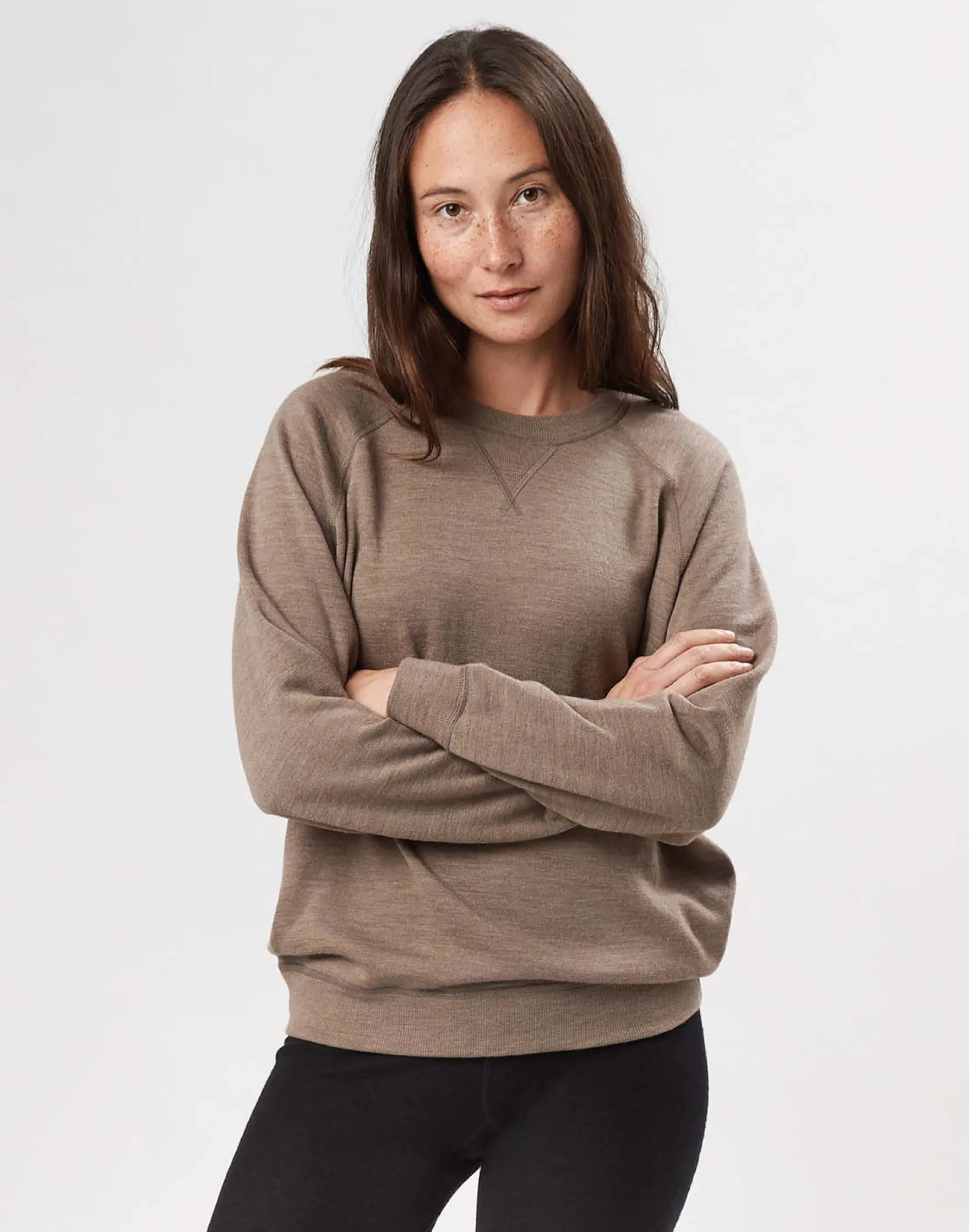 Sweatshirt i merinouldfrotté til kvinder