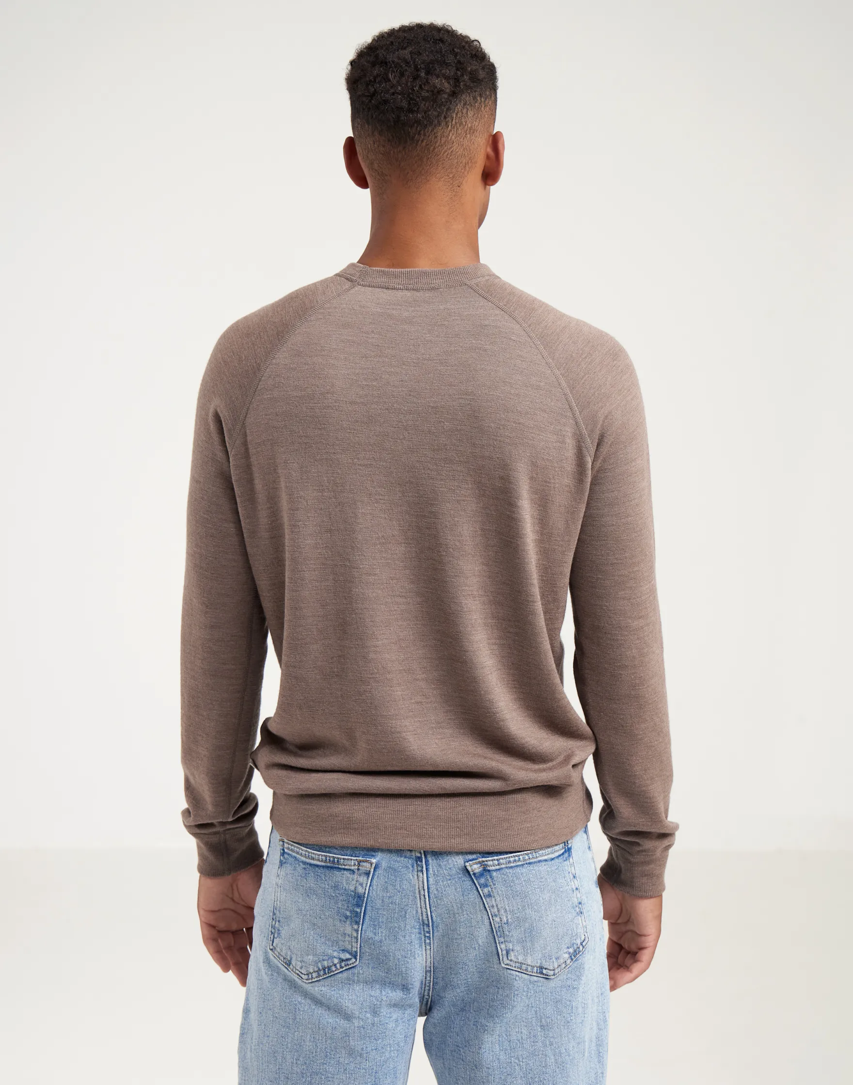 Sweatshirt i merinouldfrotté til mænd