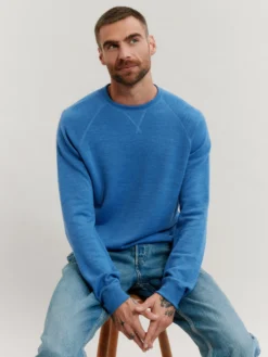 Sweatshirt i merinouldfrotté til mænd
