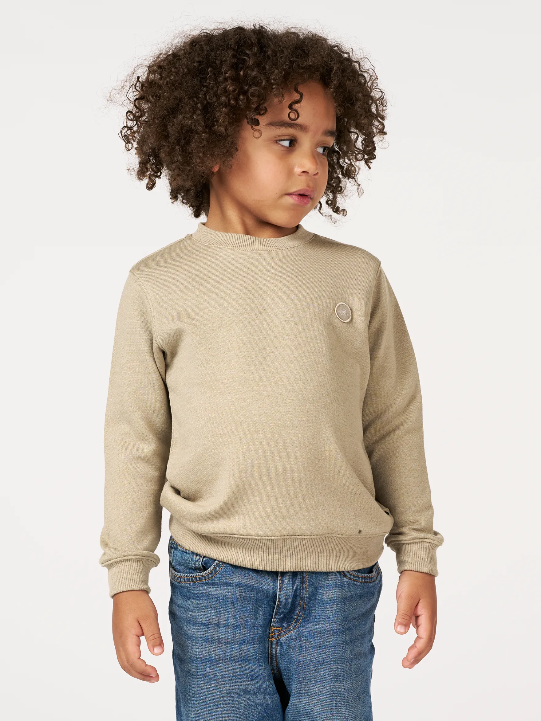 Sweatshirt i merinould til børn
