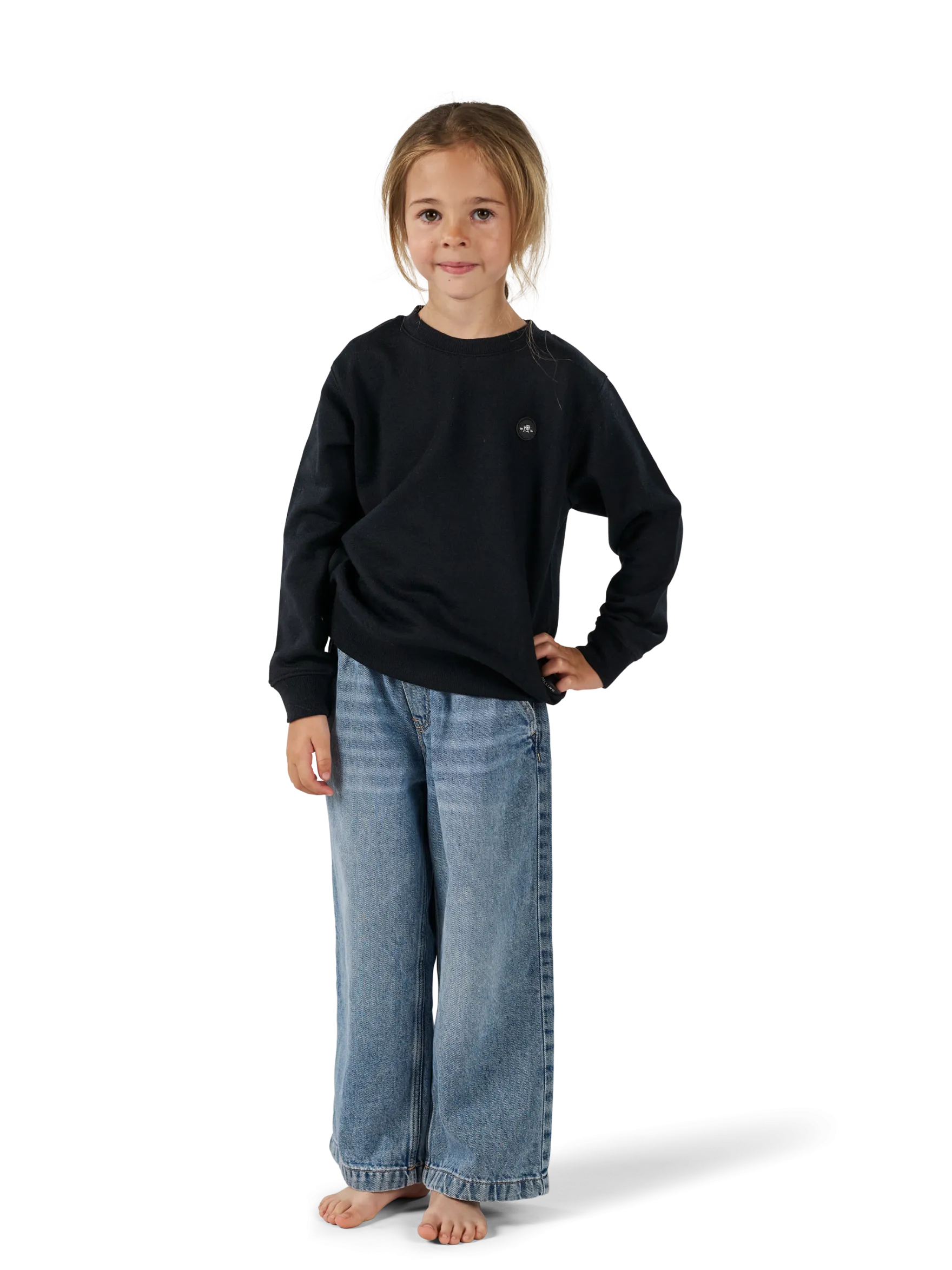 Sweatshirt i merinould til børn
