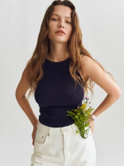 Tank top i merinould/silke til kvinder