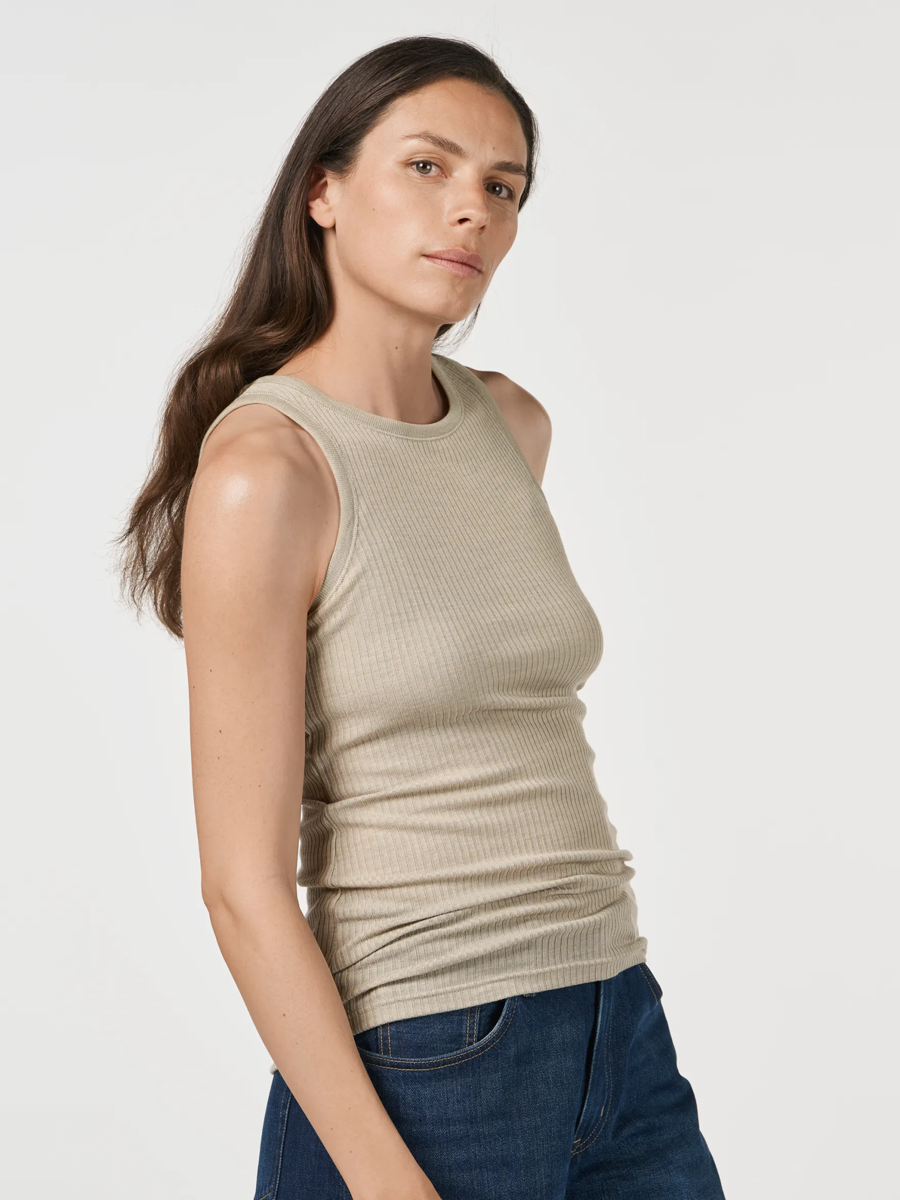 Tanktop i merinould til kvinder