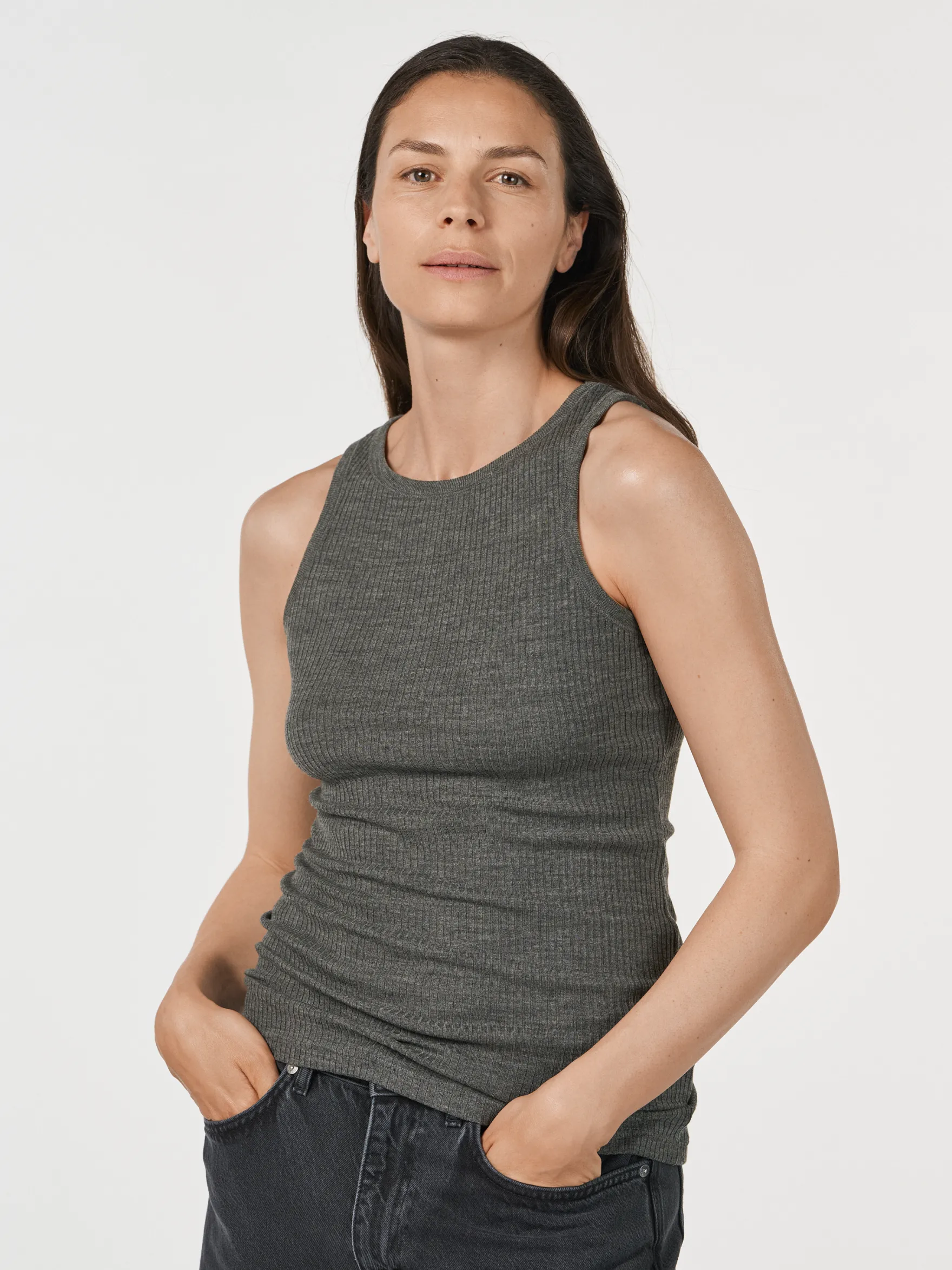 Tanktop i merinould til kvinder
