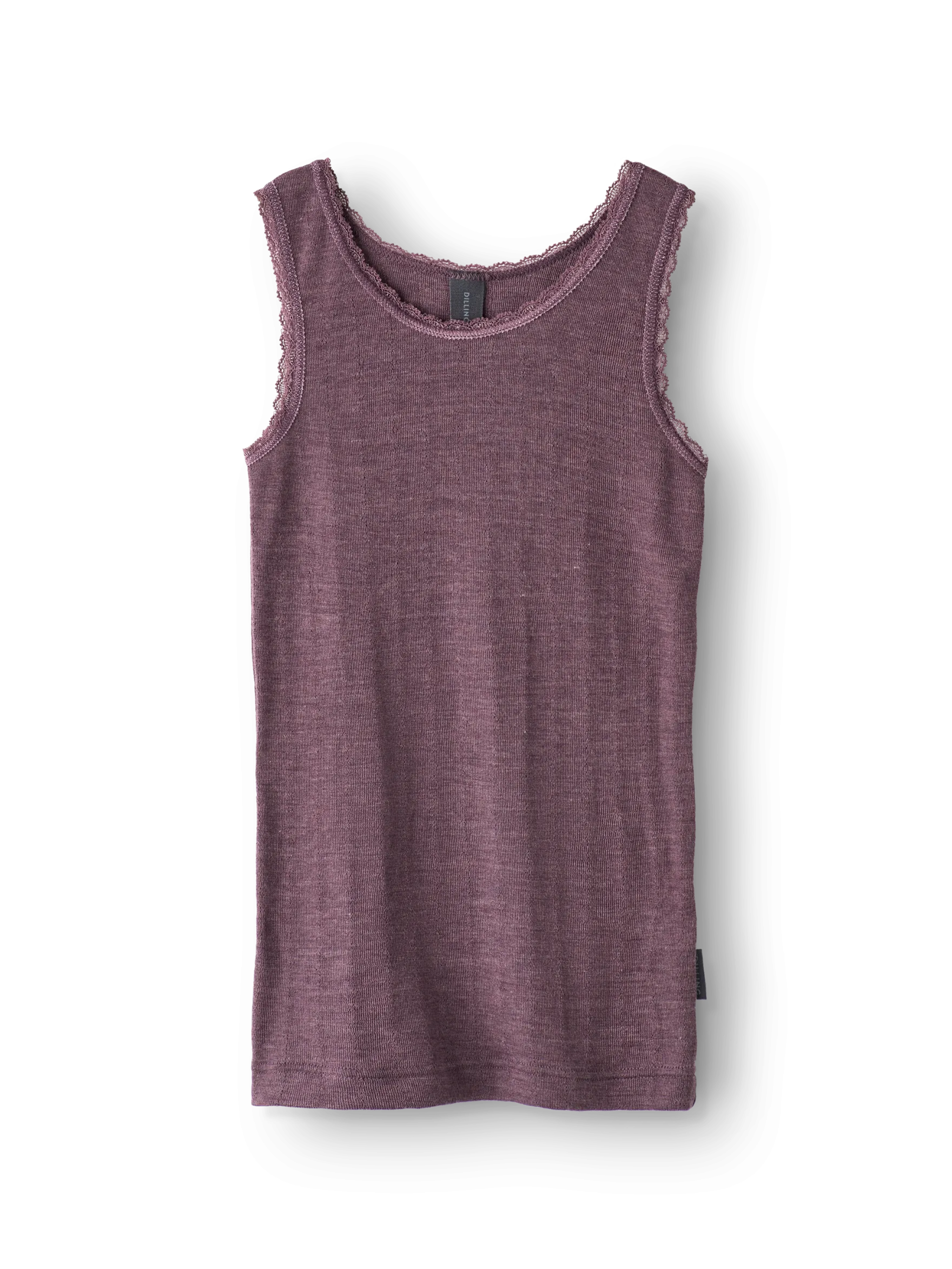 Tank top med hulmønster i merinould/silke til børn