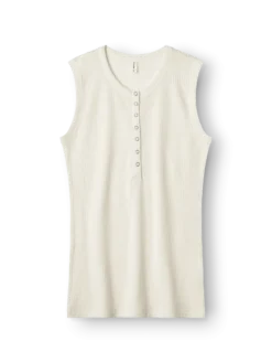 Tank top med knapper i merinould til kvinder