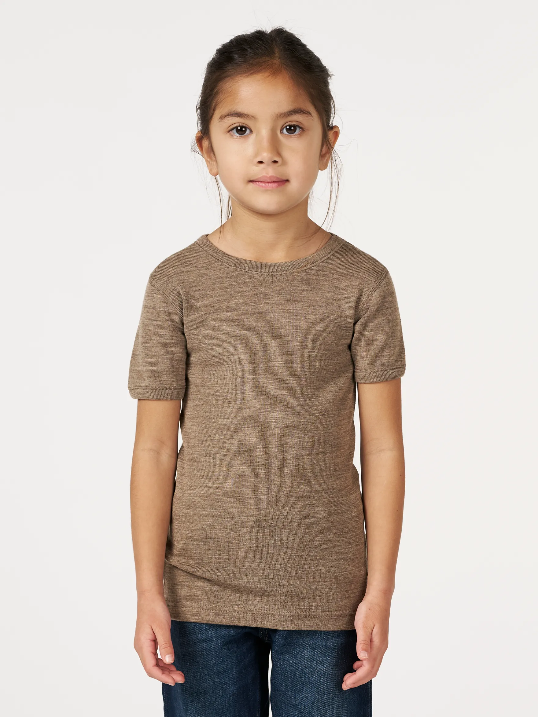 T-shirt i merinould til børn