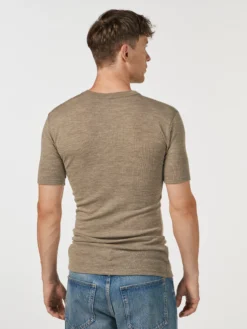 T-shirt i merinould til mænd