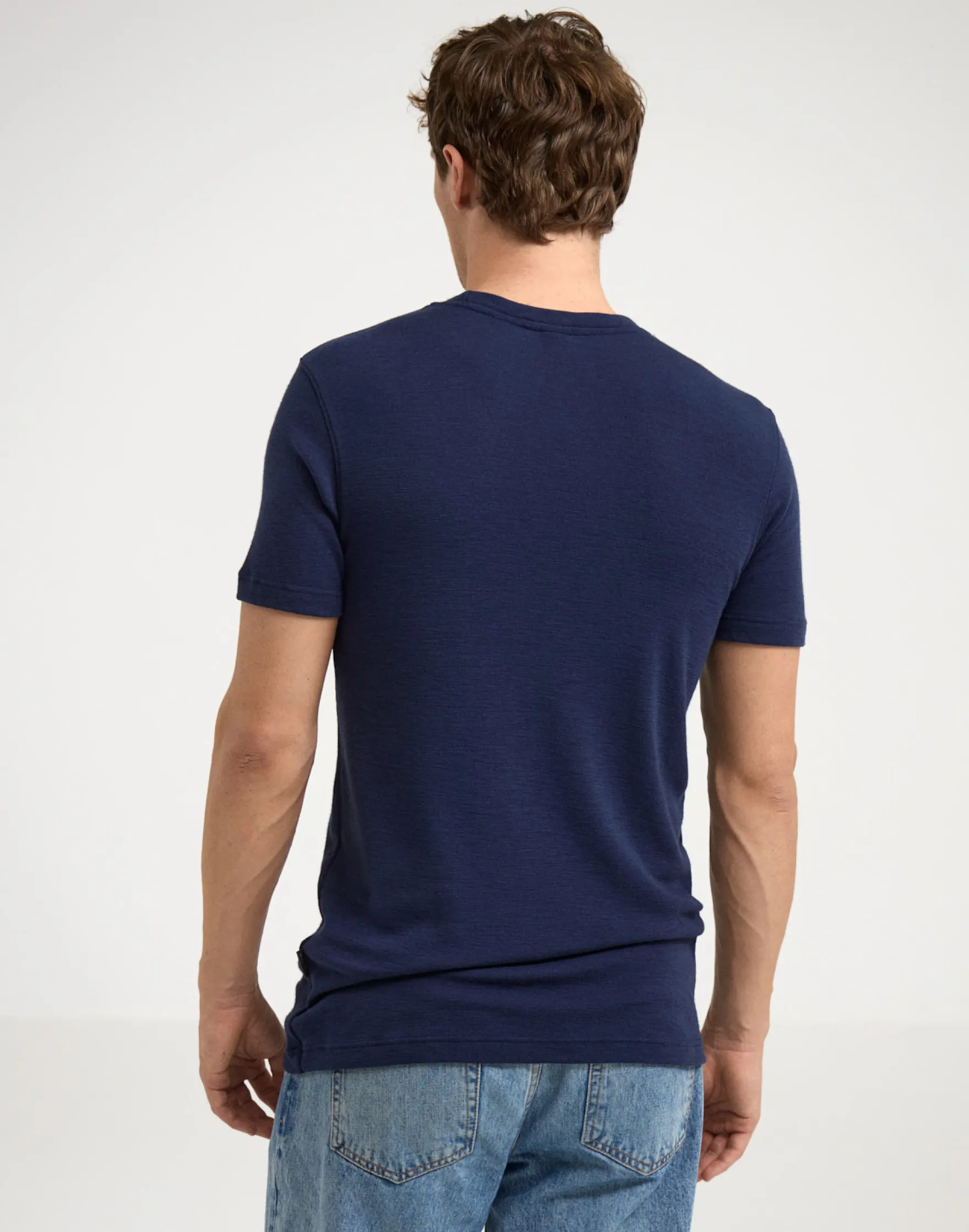 T-shirt i merinould til mænd