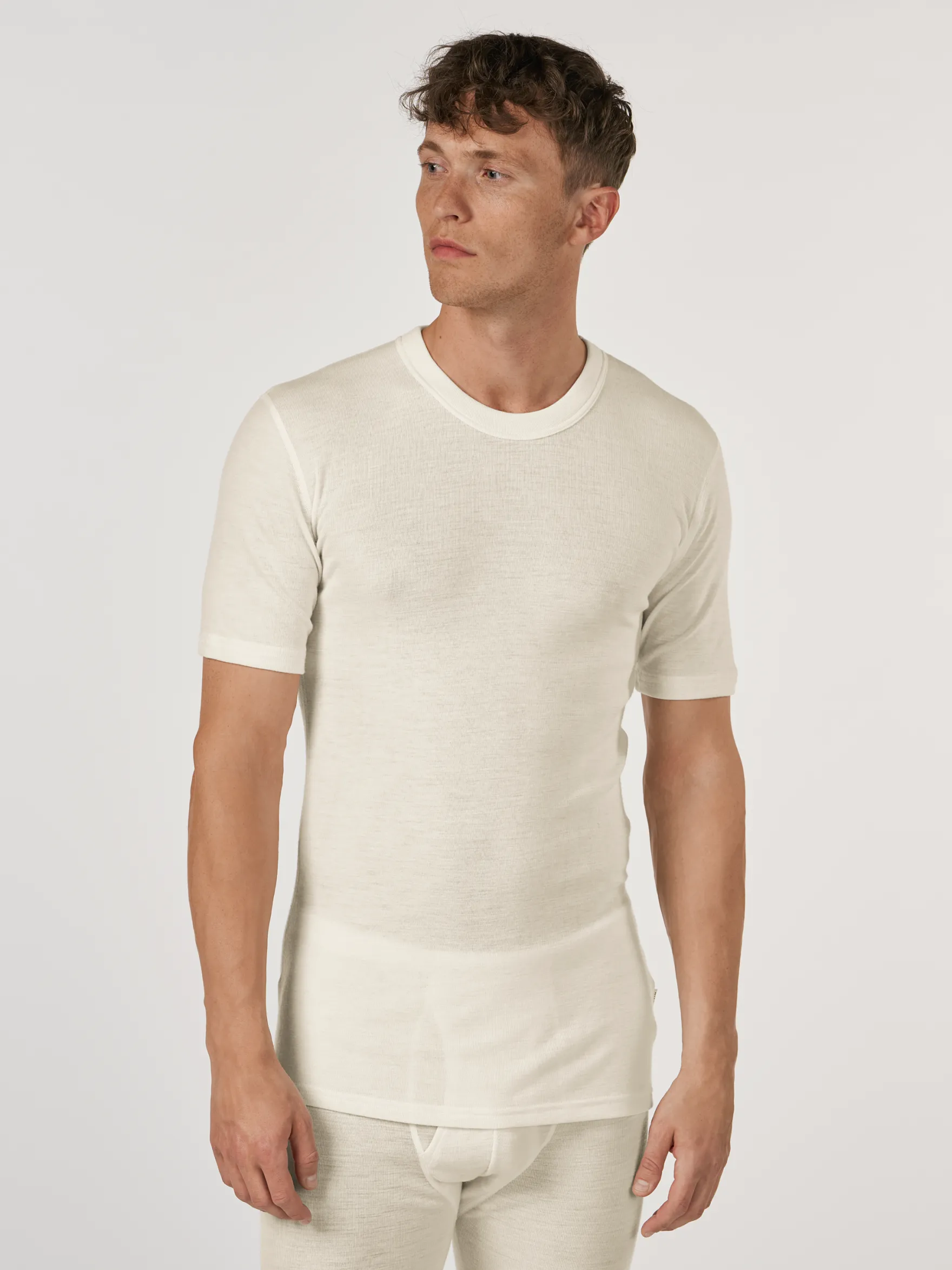 T-shirt i merinould til mænd