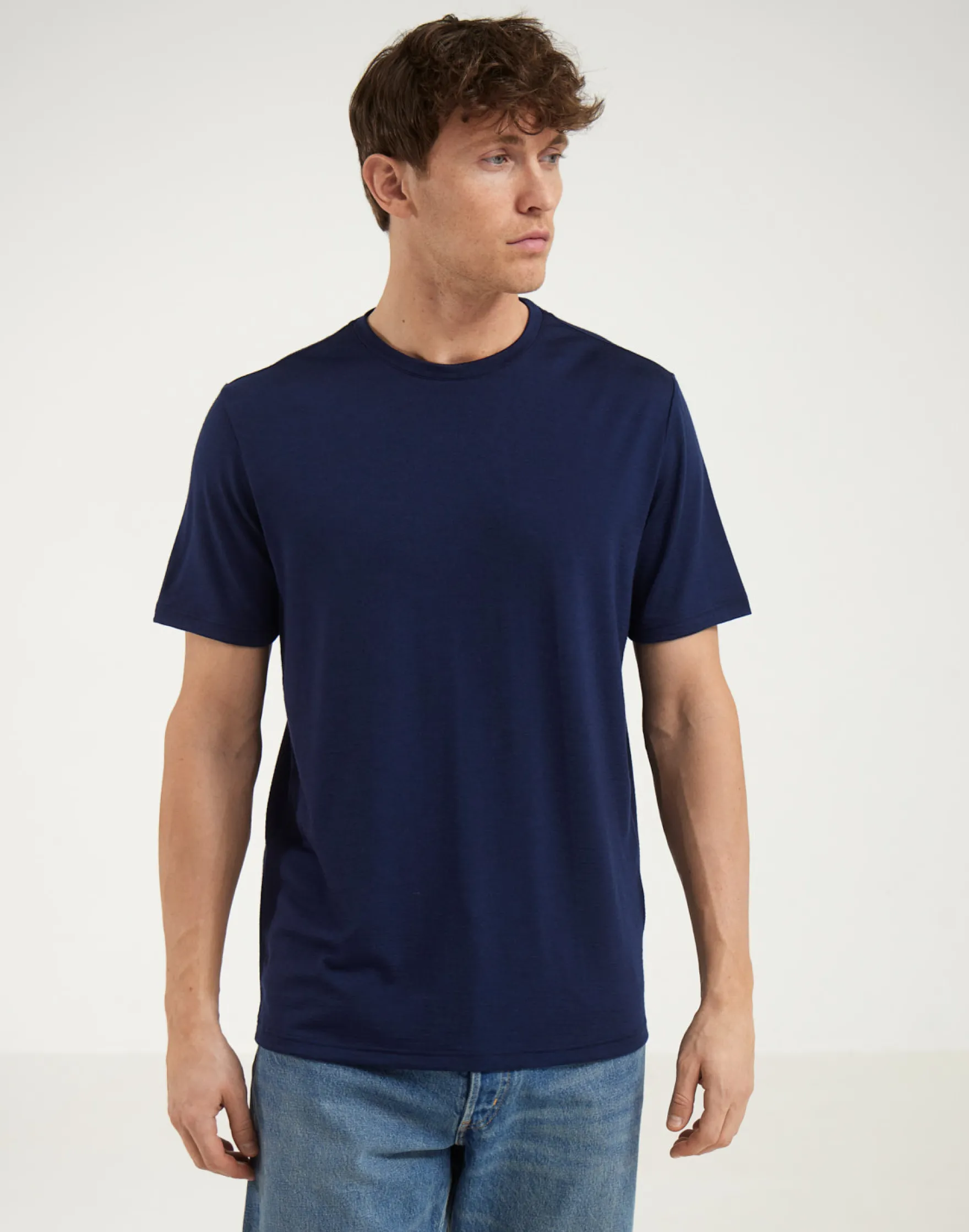 T-shirt i merinould til mænd