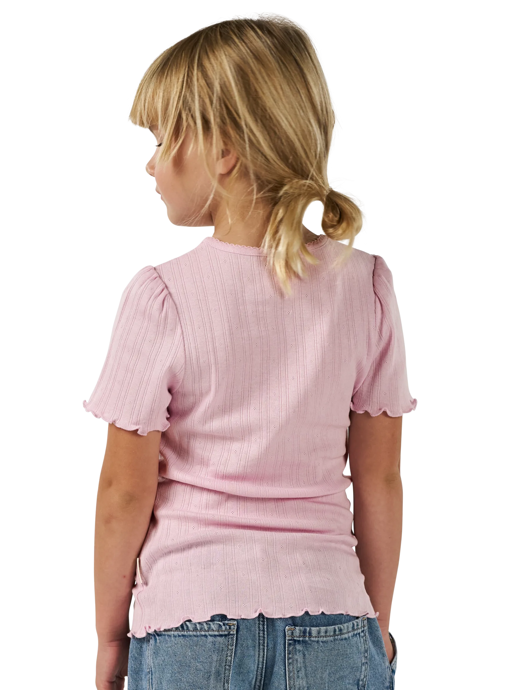T-shirt med hulmønster i bomuld til børn