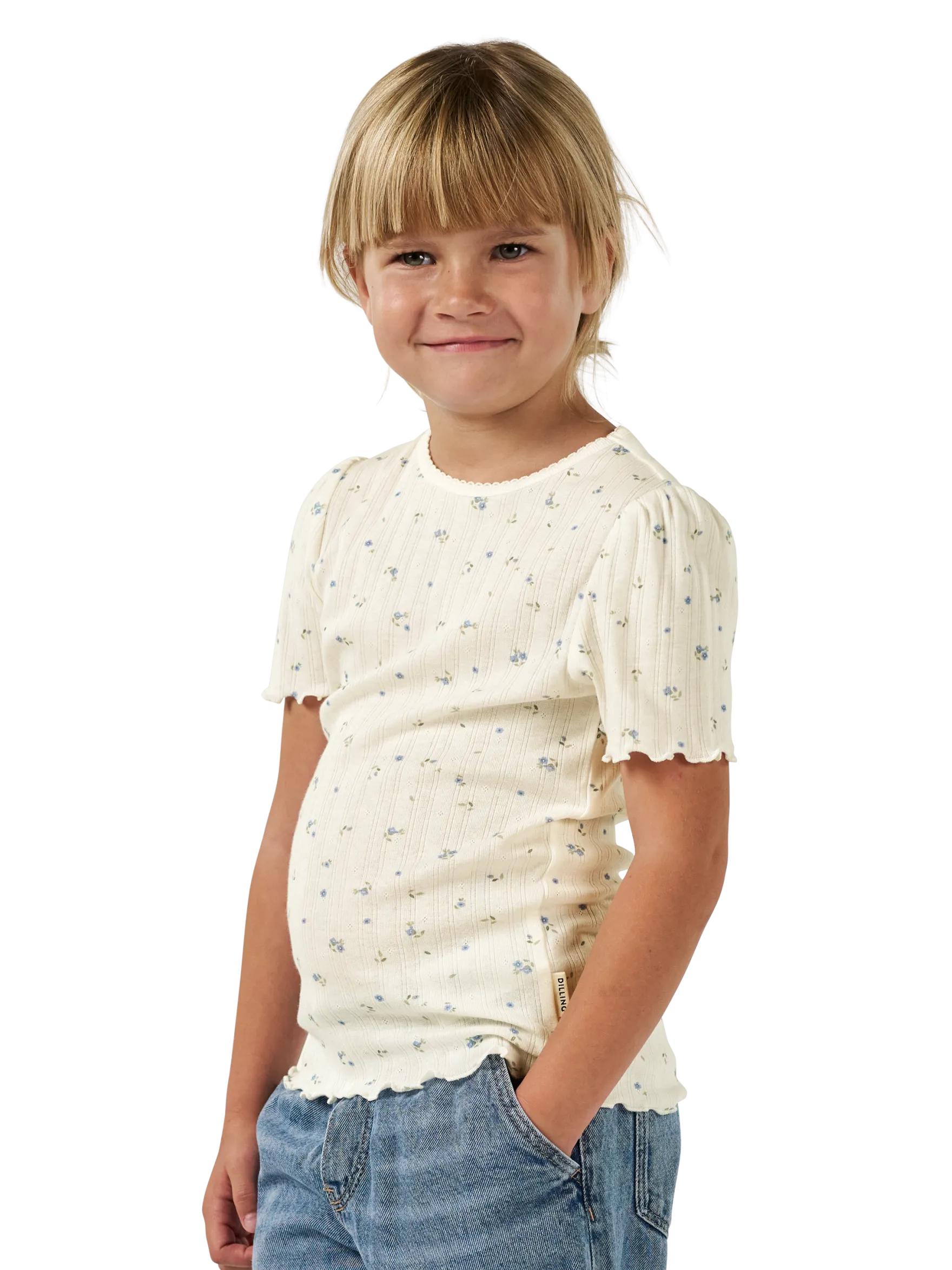 T-shirt med hulmønster i bomuld til børn