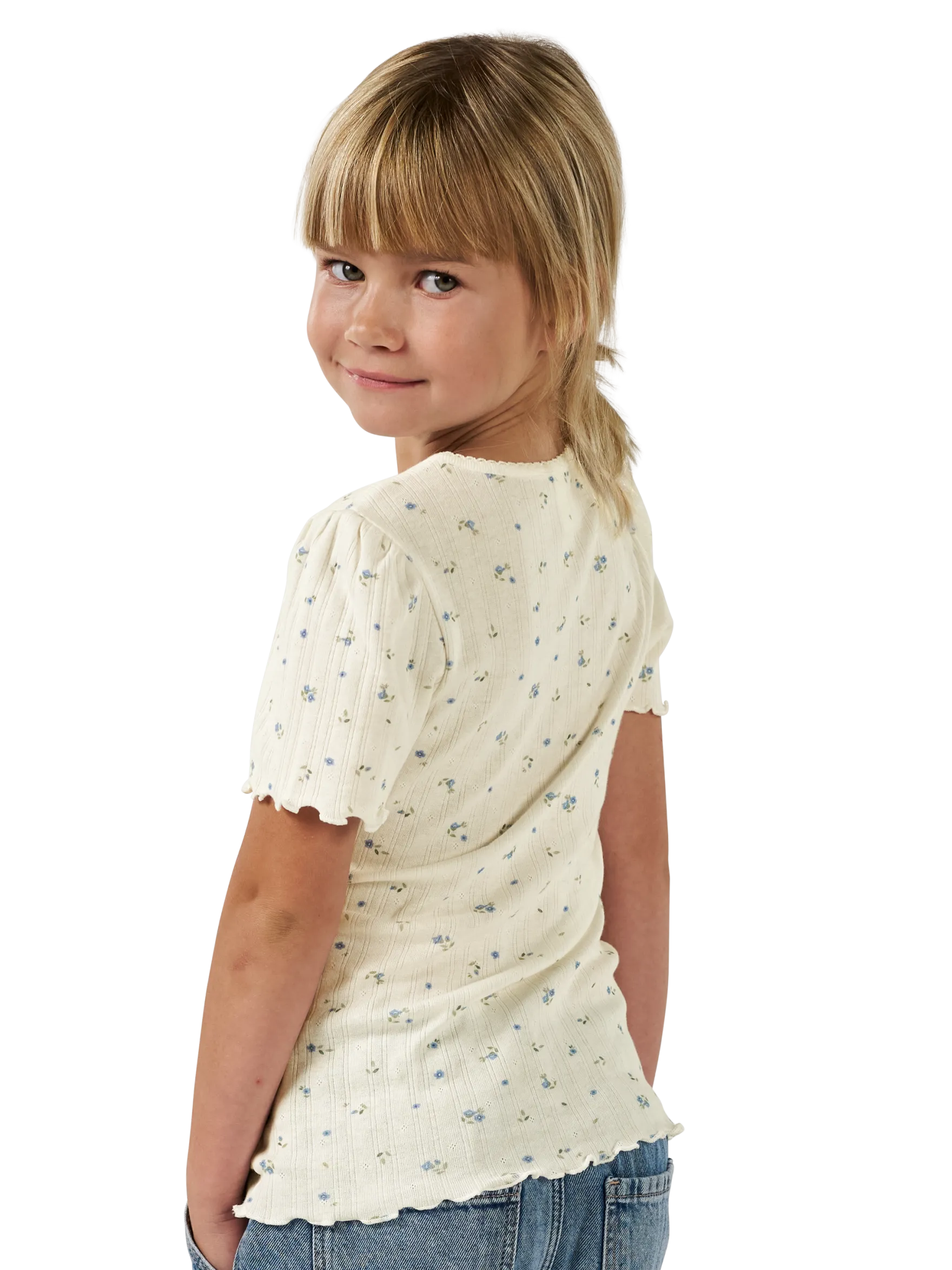 T-shirt med hulmønster i bomuld til børn