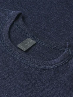 T-shirt med hulmønster i merinould/silke til børn