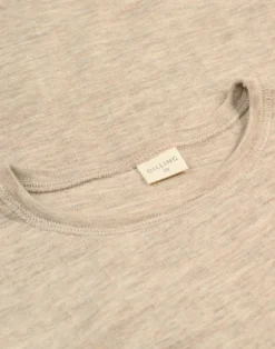T-shirt med hulmønster i merinould/silke til kvinder