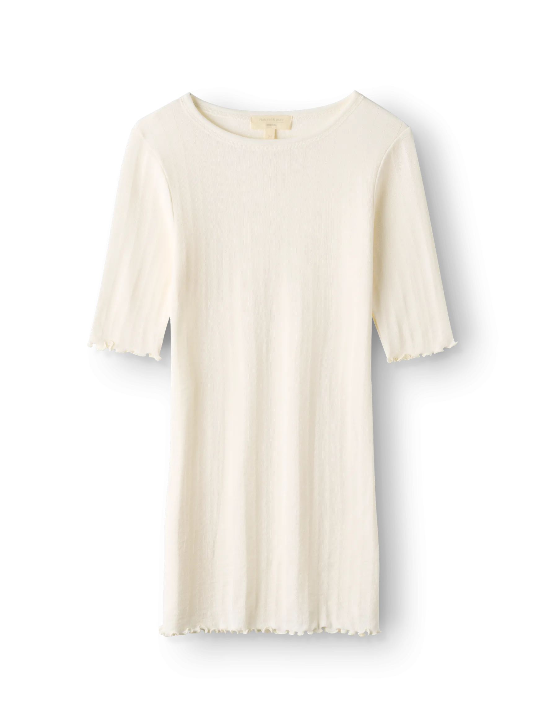 T-shirt med hulmønster i merinould/silke til kvinder