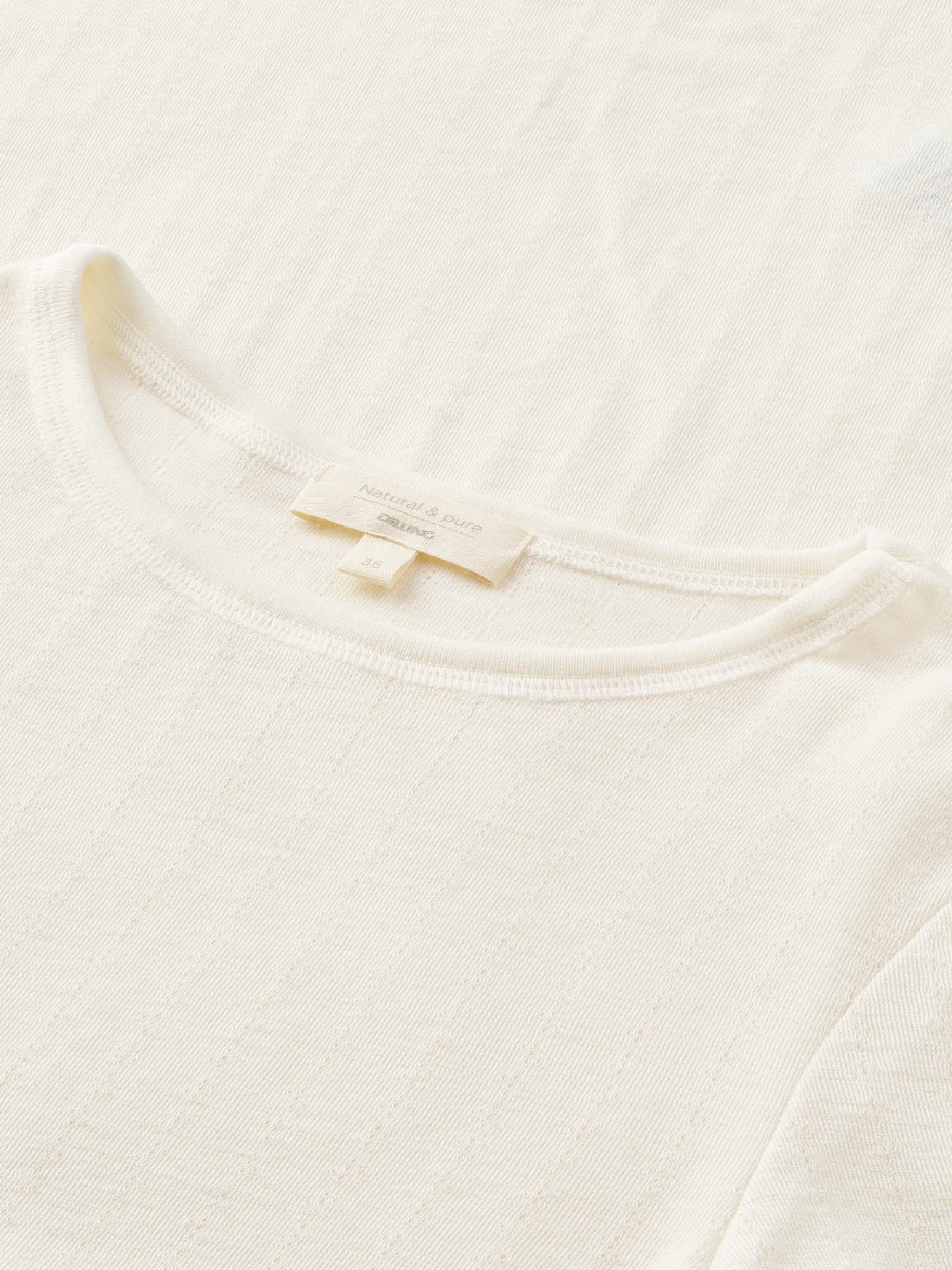 T-shirt med hulmønster i merinould/silke til kvinder