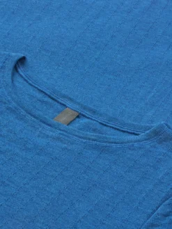 T-shirt med hulmønster i merinould/silke til kvinder