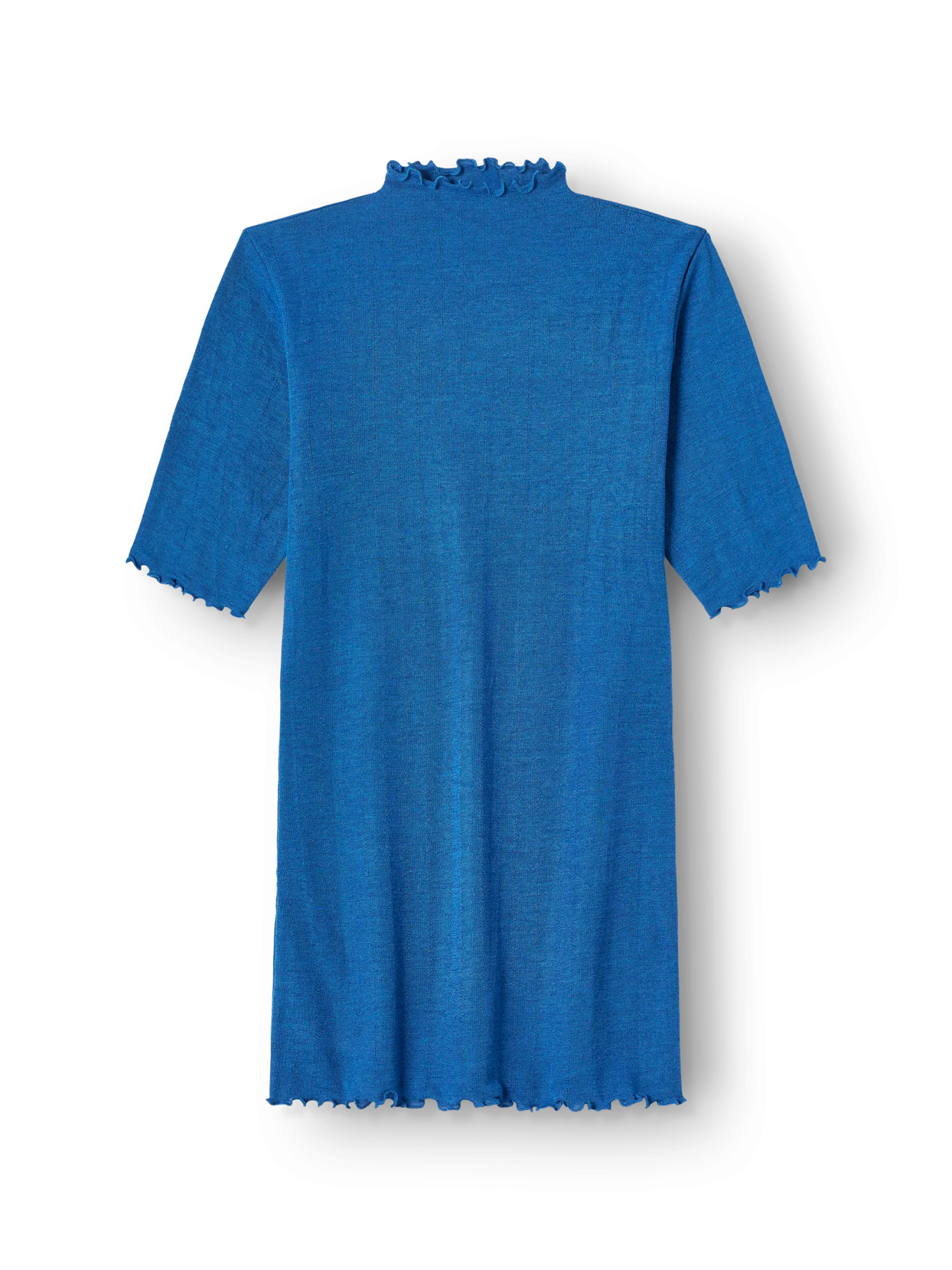 T-shirt med hulmønster i merinould/silke til kvinder