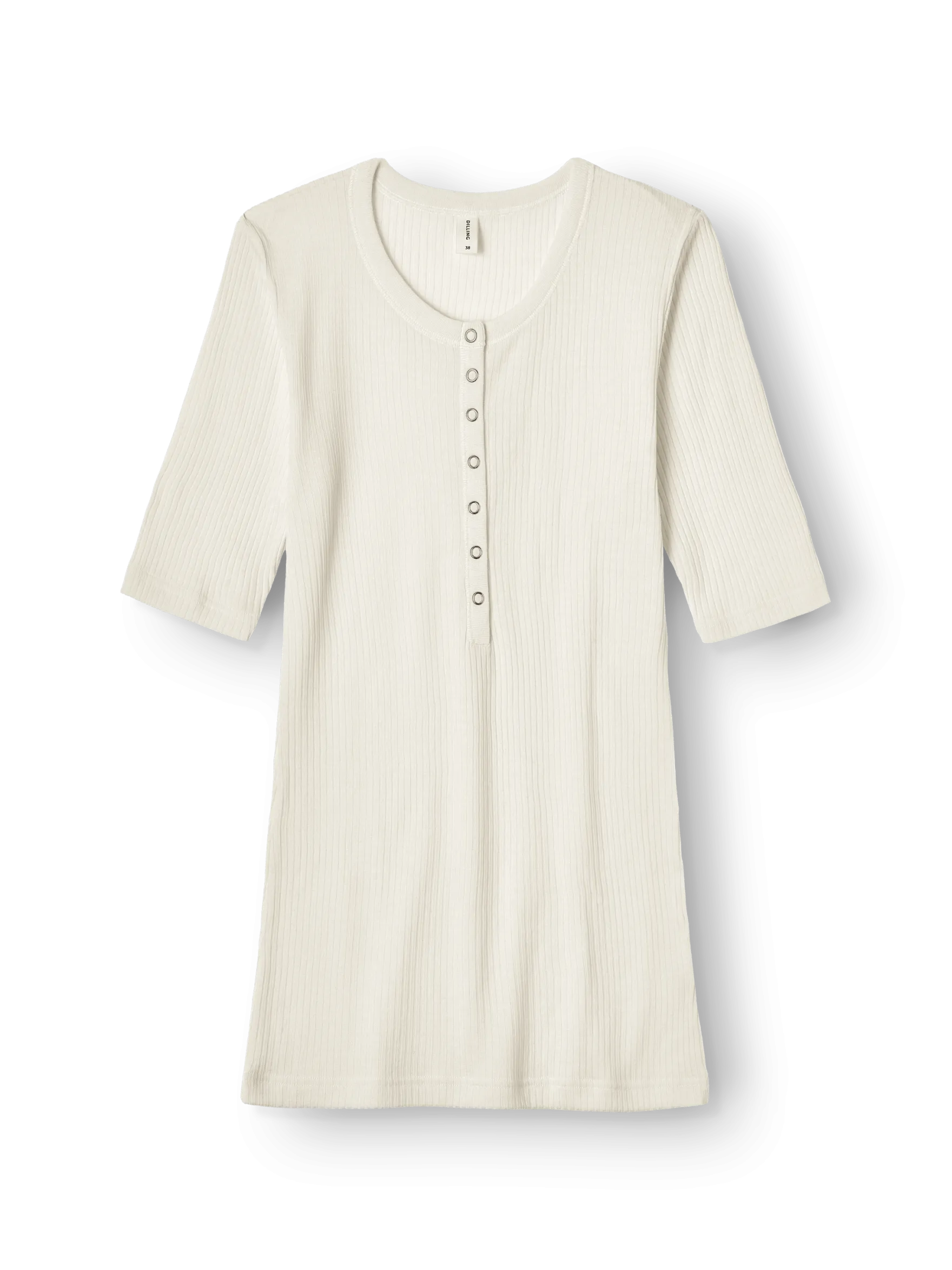 T-shirt med knapper i merinould til kvinder