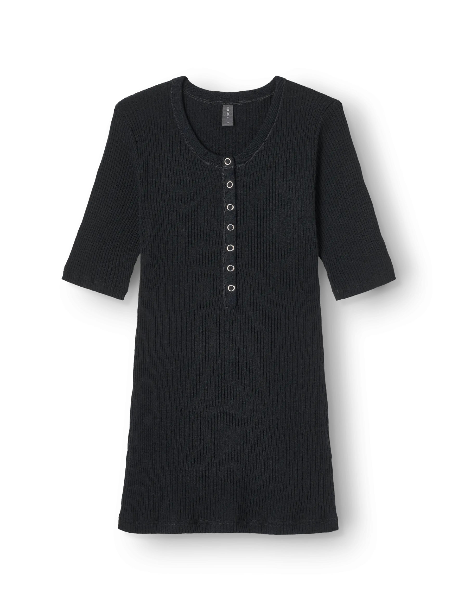 T-shirt med knapper i merinould til kvinder