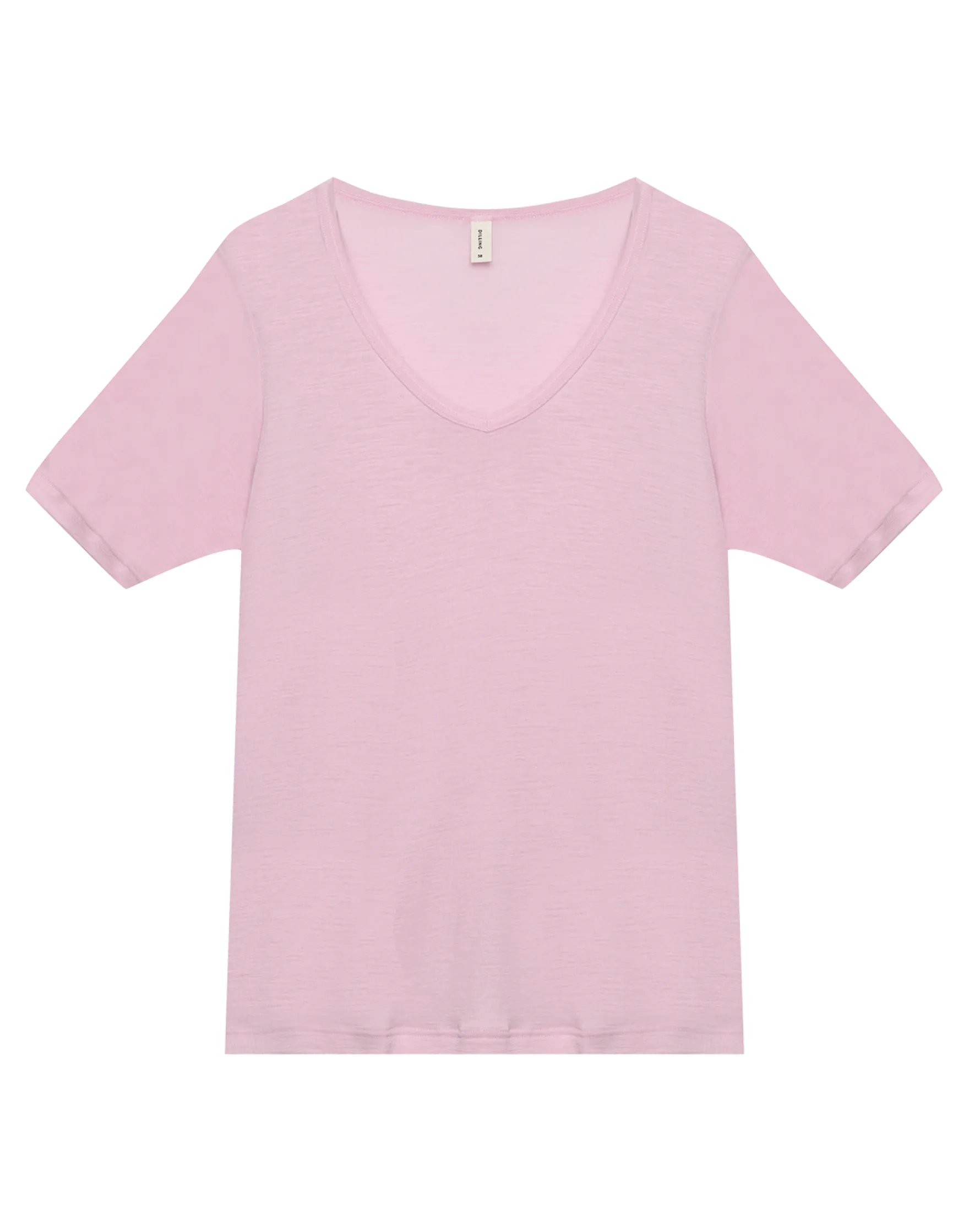 T-shirt med V-hals i merinould/silke til kvinder