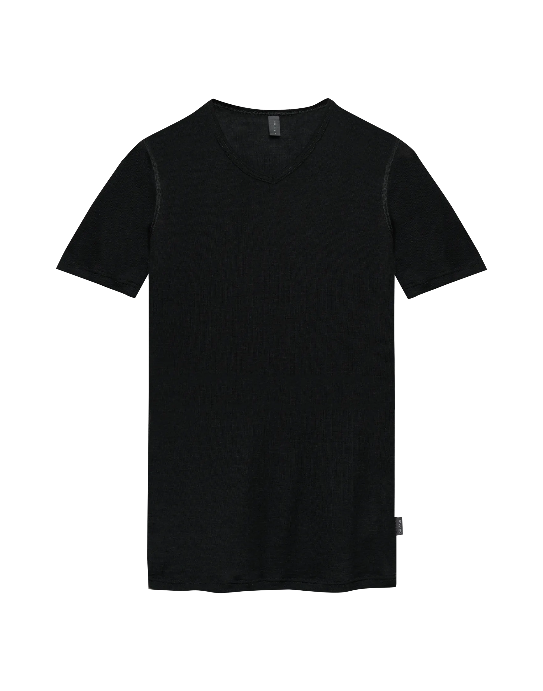 T-shirt med V-hals i merinould/silke til mænd