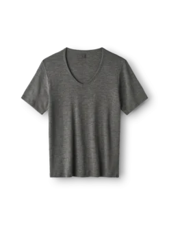 T-shirt med V-hals i merinould til kvinder