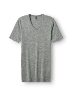 T-shirt med V-hals i merinould til mænd