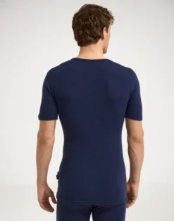 T-shirt med V-hals i merinould til mænd