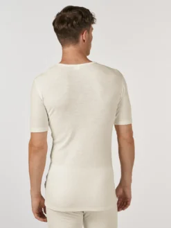 T-shirt med V-hals i merinould til mænd